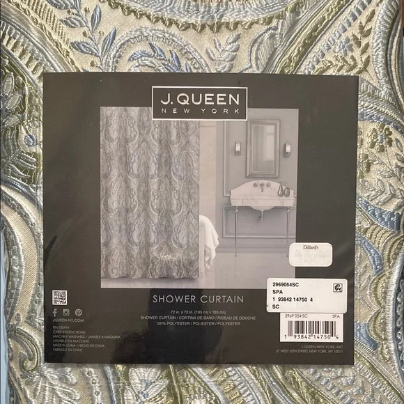 J. Queen New York Paisley Shower Curtain, 72” x 72” NWT - Picture 1 of 5